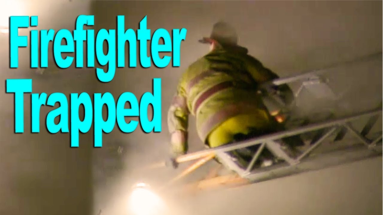 AERIAL LADDER COLLAPSES TRAPPING FIREFIGHTER IN FLAMES!