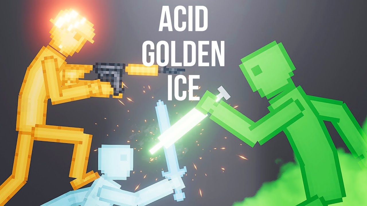 Acid Human vs Golden Human vs Ice Human - People Playground 1.25