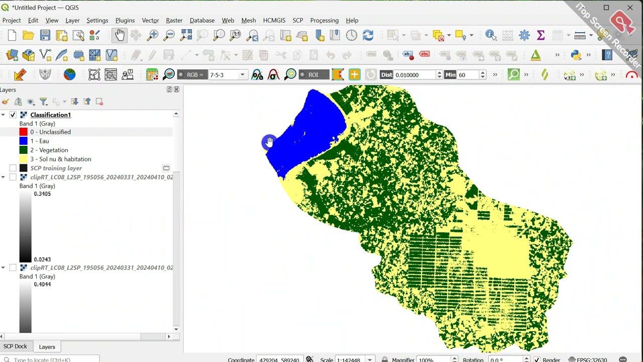 Classification non supervisée dans SCP de QGIS Partie 1