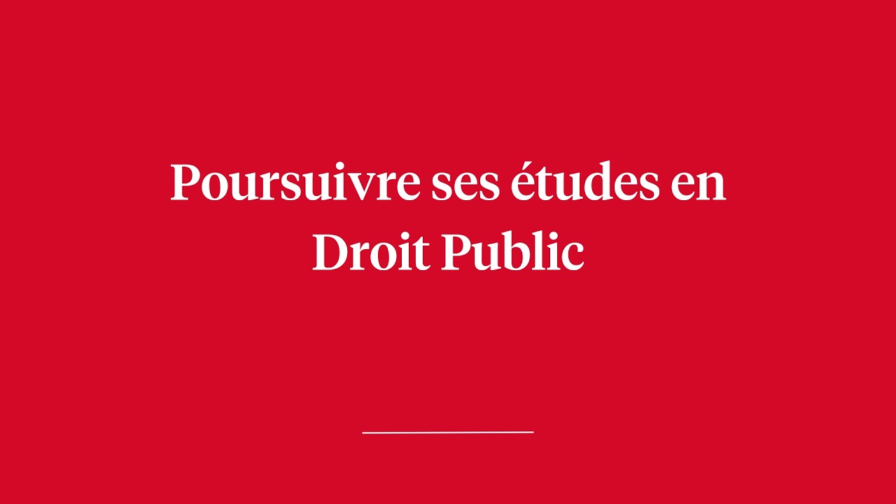 Master's week - Poursuivre ses études en mention de Droit Public