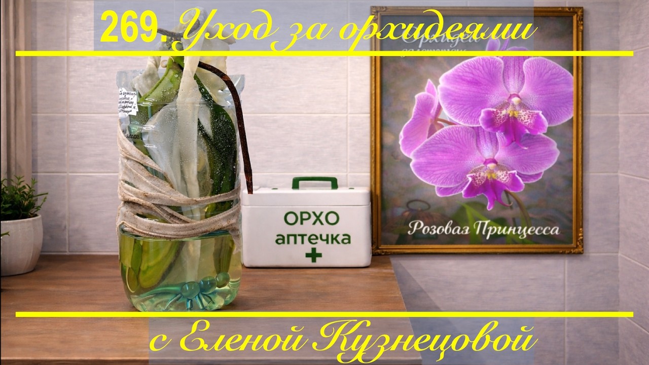Вся в бинтах, но НЕ сдается! Что делать с омоложенной орхидеей без корней?