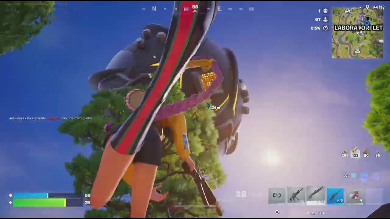 La palla spara a tutti i giocatori su fortnite