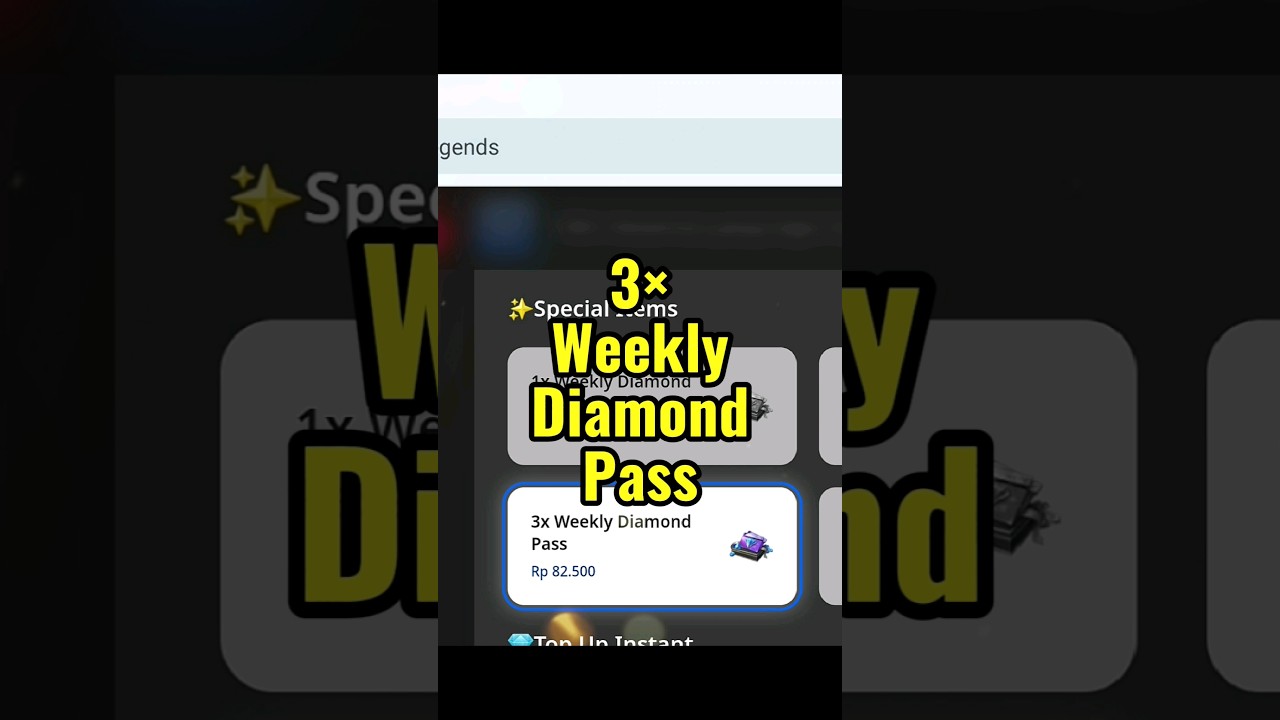 Beli Weekly Diamond Pass MLBB #mobilelegends #belidiamond #tipsdiamond #skingratis #freeskin