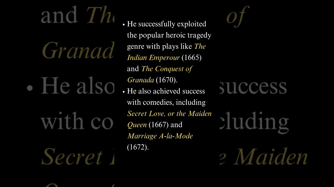 John Dryden's Life Story in Minutes