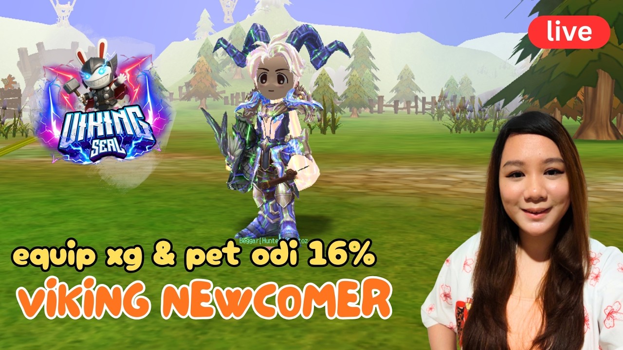 viking newcomer ! id baru dapat equip xg dan pet odi 16% ! live seal online viking