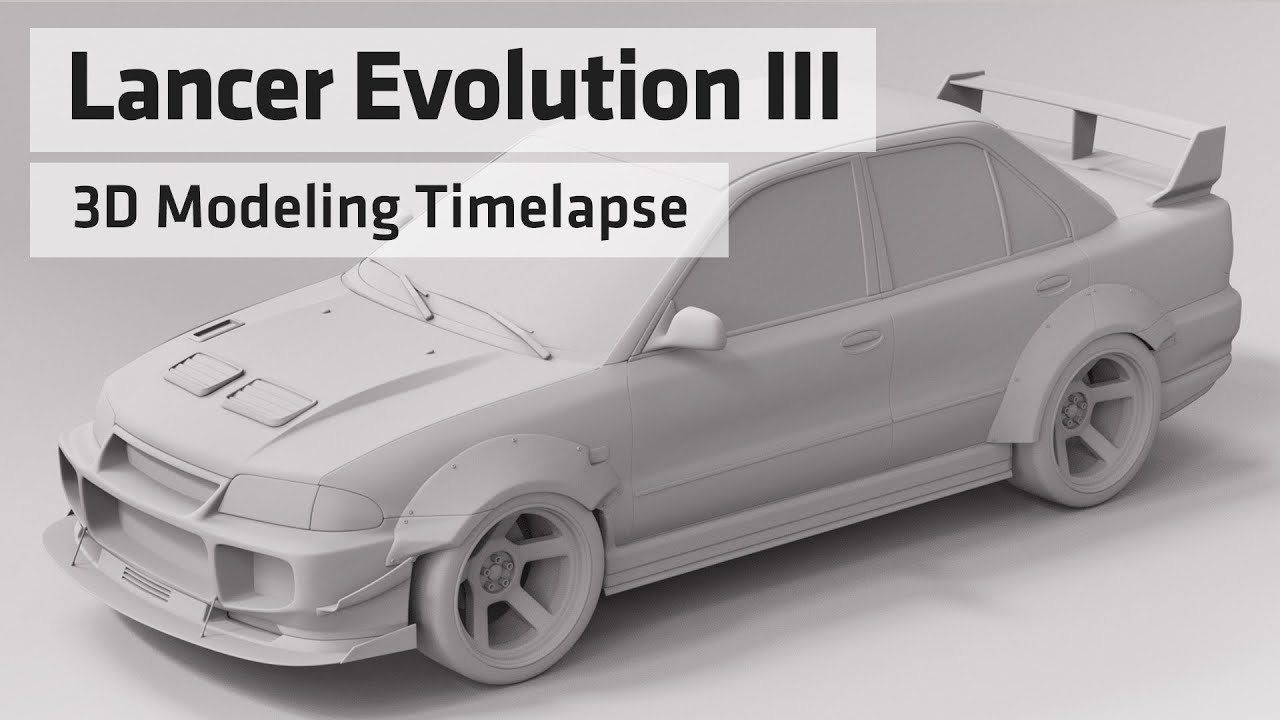 Lancer Evolution 3 Widebody / Rocket Bunny - 3D Modeling Timelapse in Cinema 4D