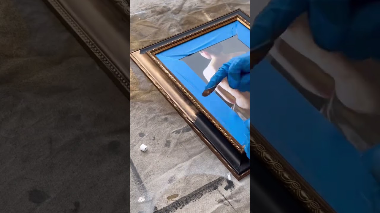 How to give a picture frame an antique look! 🖼️ (Rub n&rsquo; Buff Tutorial) #diy #easydiy #homedecor #dec