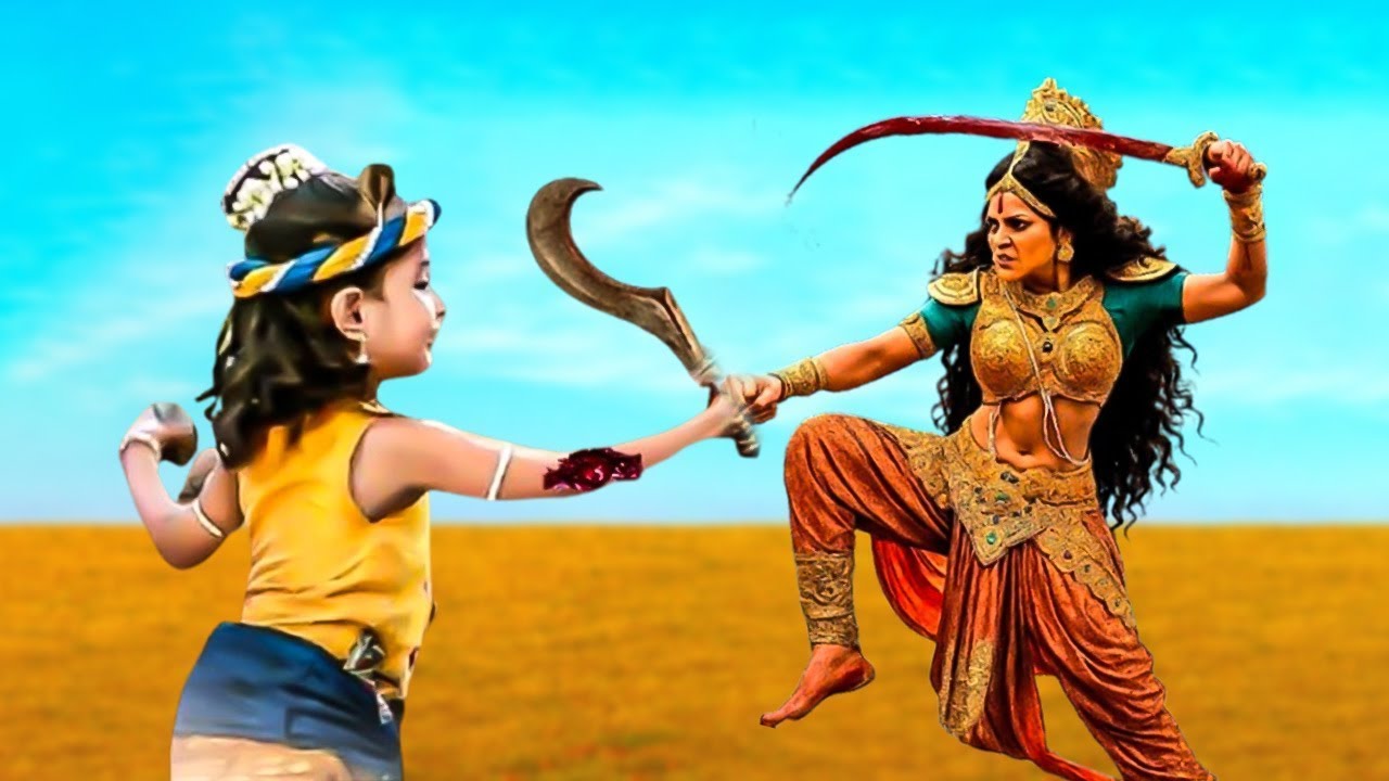 राक्षसी और बालकृष्ण जी के बीच महायुद्ध || Shree Krishna Leela || Yashomati Maiyaa Ke Nandlala