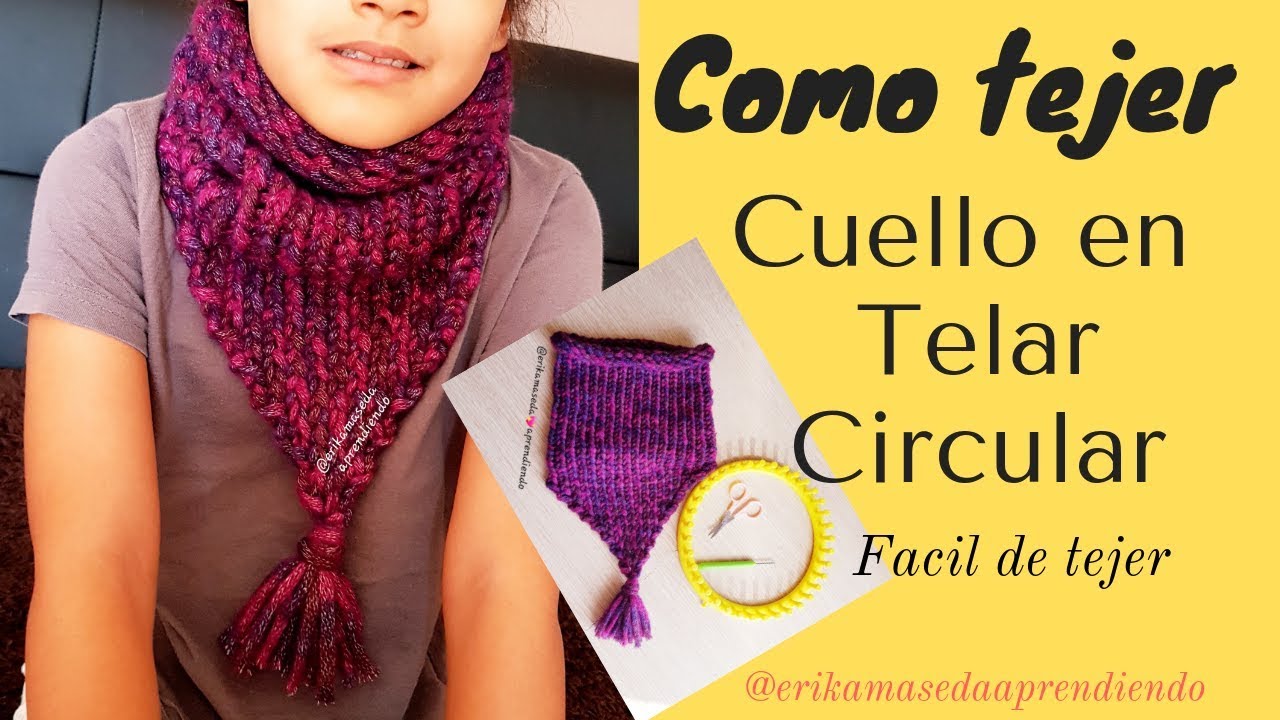 COMO TEJER,  Cuello en Telar Circular o Redondo/ facil de tejer😃