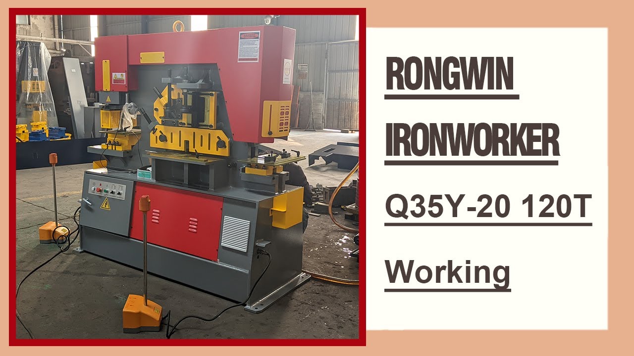 RONGWIN High quality Q35Y-20 120T Ironworker hydraulic punching and shearing machine working