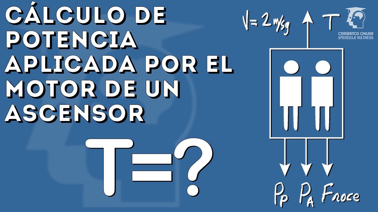 EJERCICIO 8 / Potencia.  Cálculo de la potencia aplicada por el motor de un ascensor.