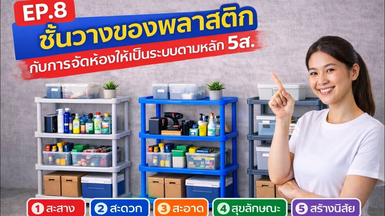 EP.8 ชั้นวางของพลาสติกกับการจัดห้องให้เป็นระบบตามหลัก5 ส.