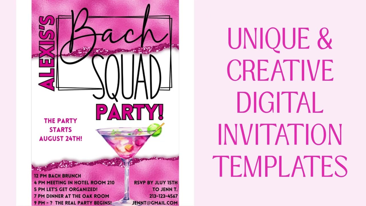 Bach Party Invitation, Bachelorette Party Invitation, Pink Bach Party Invite, Bachelorette Invites