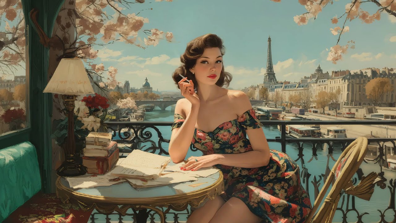 1950s Vintage Jazz in Paris 🌸 Morning by The Balcony to Start Your Day