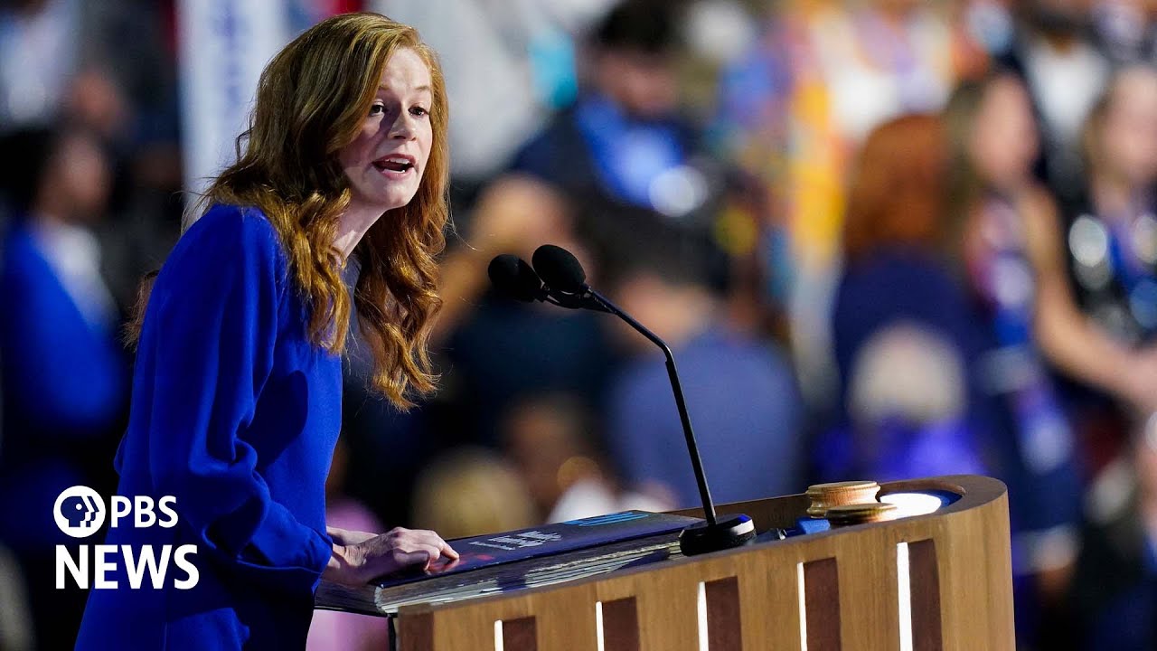 WATCH: With large copy of Project 2025, Michigan state Sen. McMorrow speaks at 2024 DNC