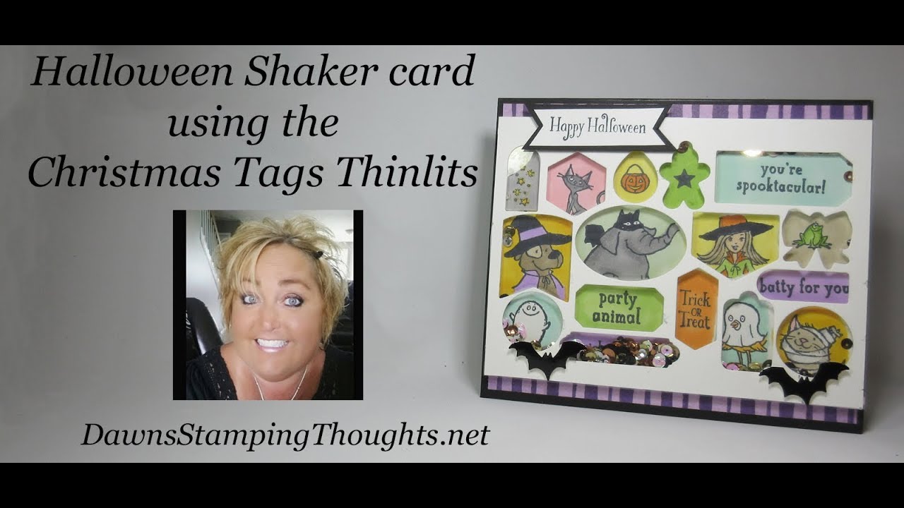 Halloween Shaker card using the Christmas Tags Thinlits