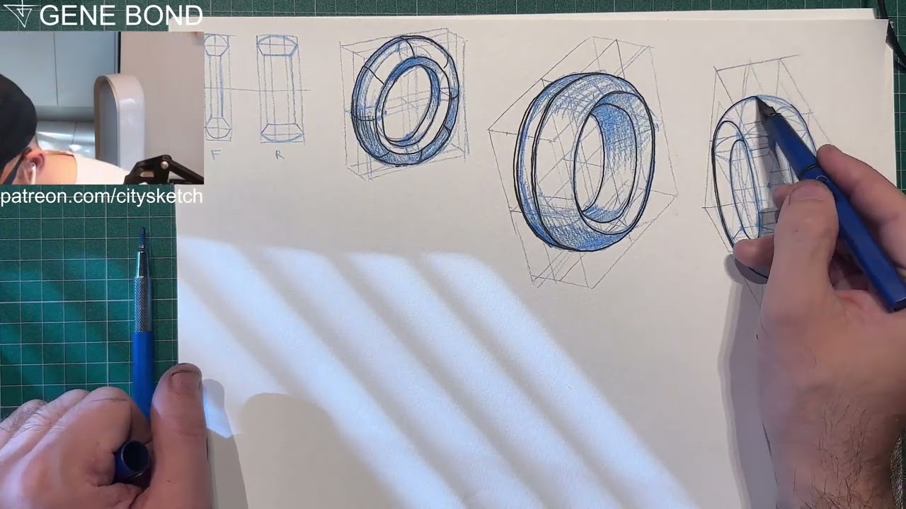 How to draw motorcycle wheel in perspective
