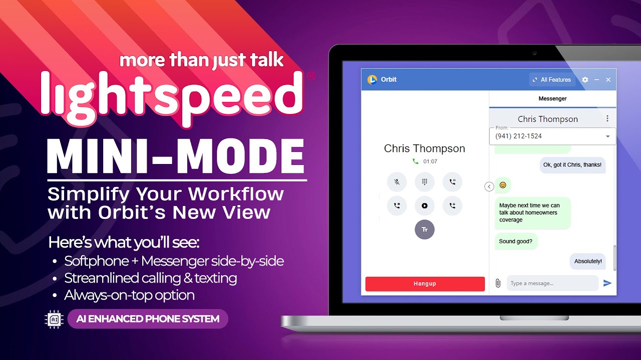 Orbit Mini-Mode | Streamlined Calling and Texting with Lightspeed Voice