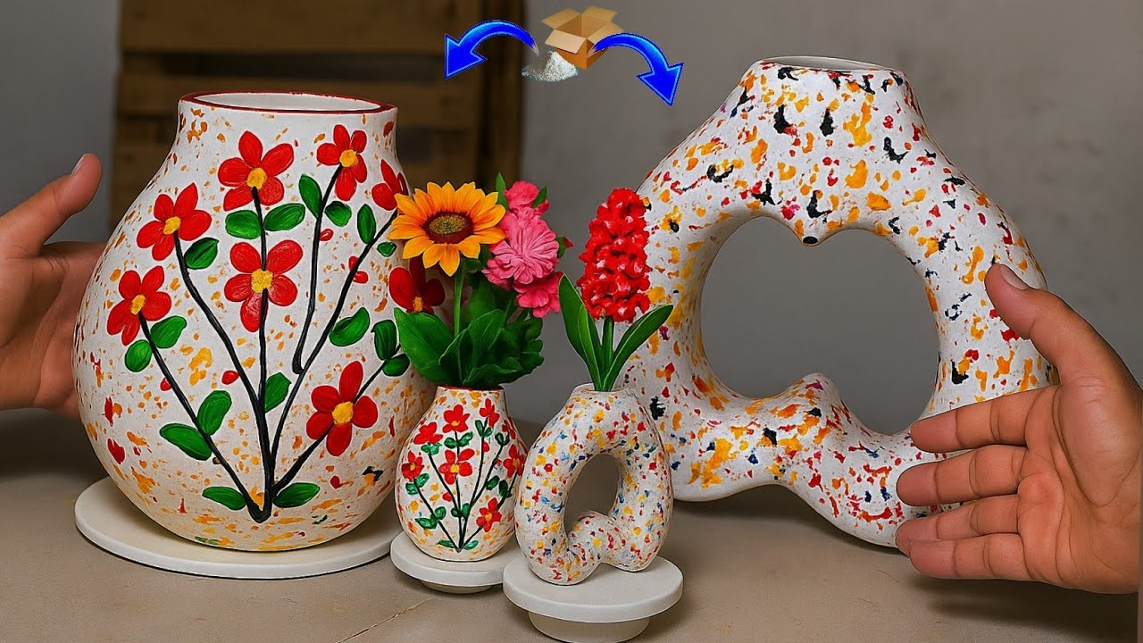 Tutorial on making a flower pot. A plaster flower pot with very beautiful coloring.