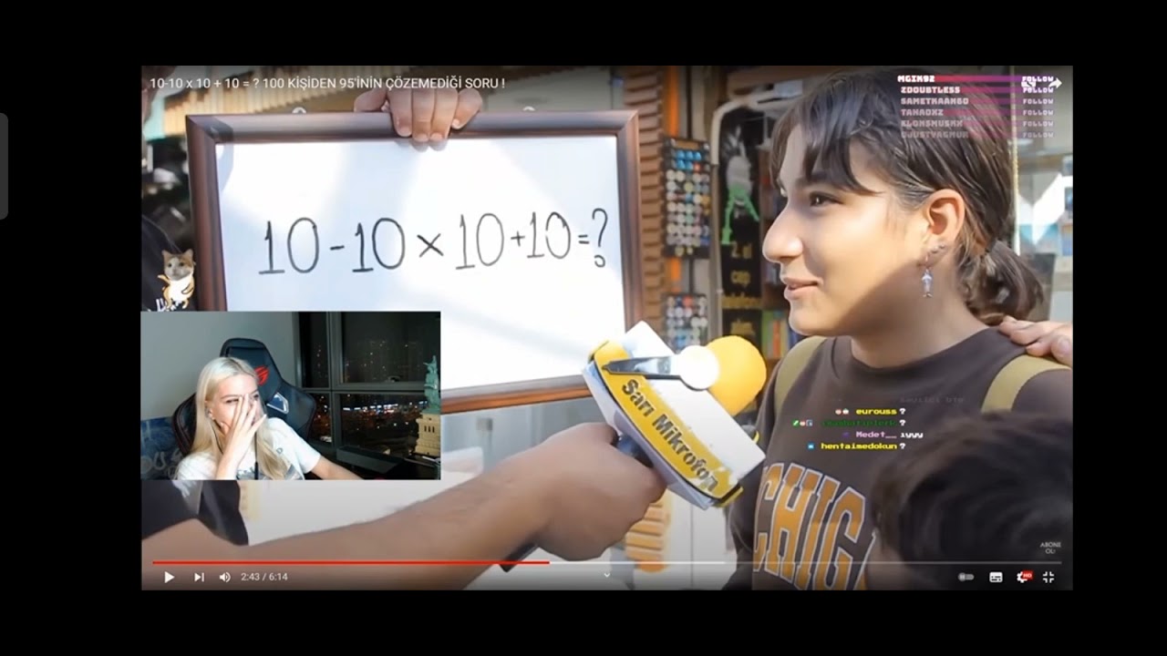 Tuana Yılmaz Sarı Mikrofon'un Matematik Sorusu Röportajını İzliyor
