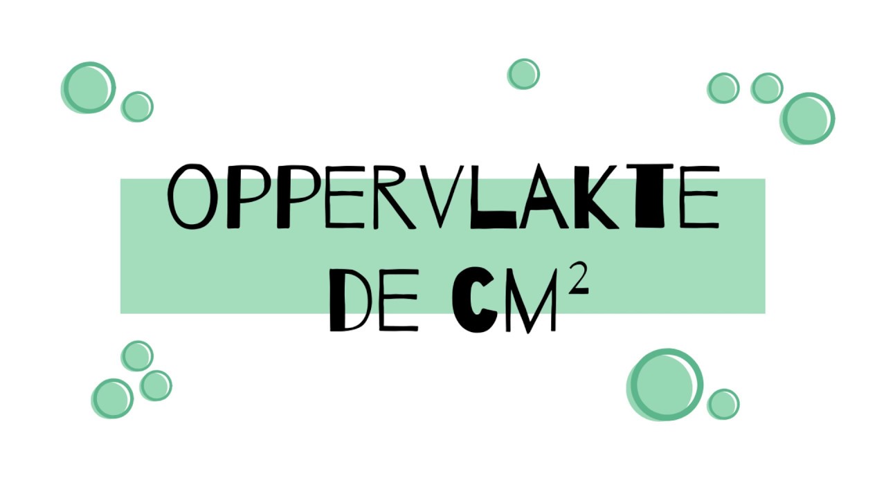 Oppervlakte: de vierkante cm