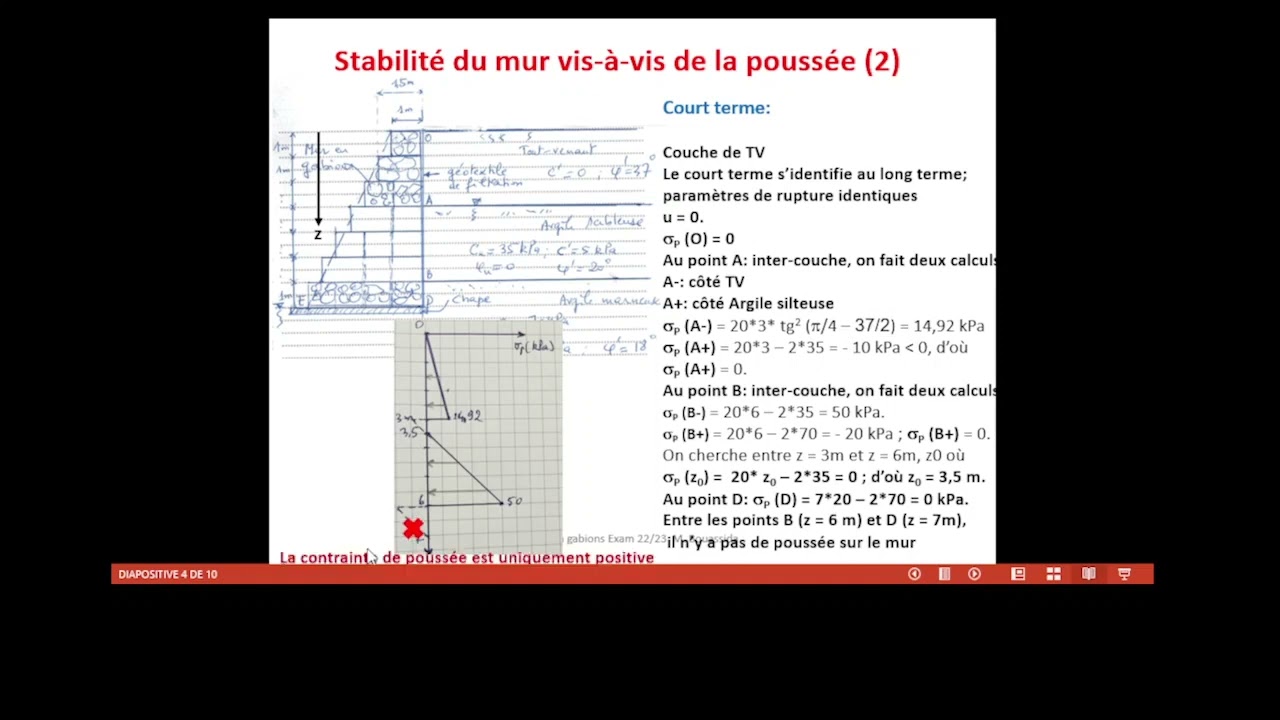 Etude de stabilité d'un mur de soutènement en gabions