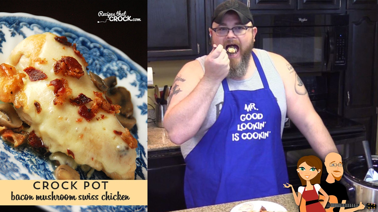 Slow Cooker Bacon Mushroom Swiss Chicken