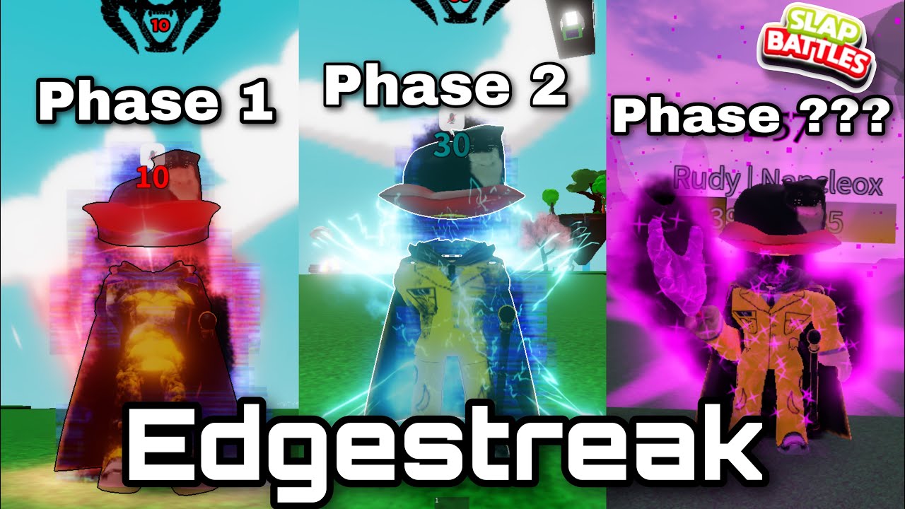 Edgestreak Showcase! ALL PHASES! (Killstreak + Edgelord) | Slap Battles Roblox