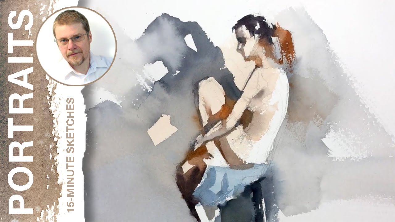 #37 Model in the Studio in 15 minutes (Watercolor Figure Tutorial)