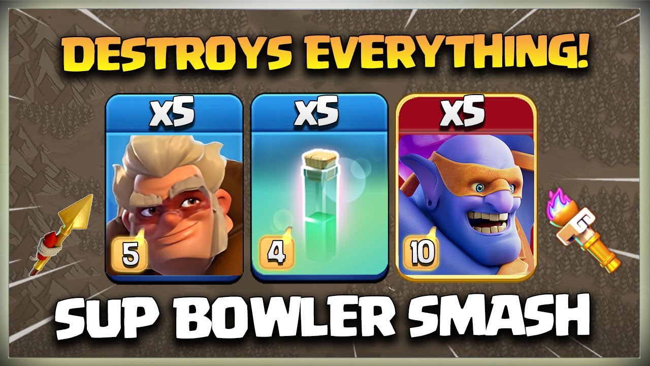 Super Bowler Attack Th18! New Th18 Super Bowler Destroys All Pro bases in Legends | coc