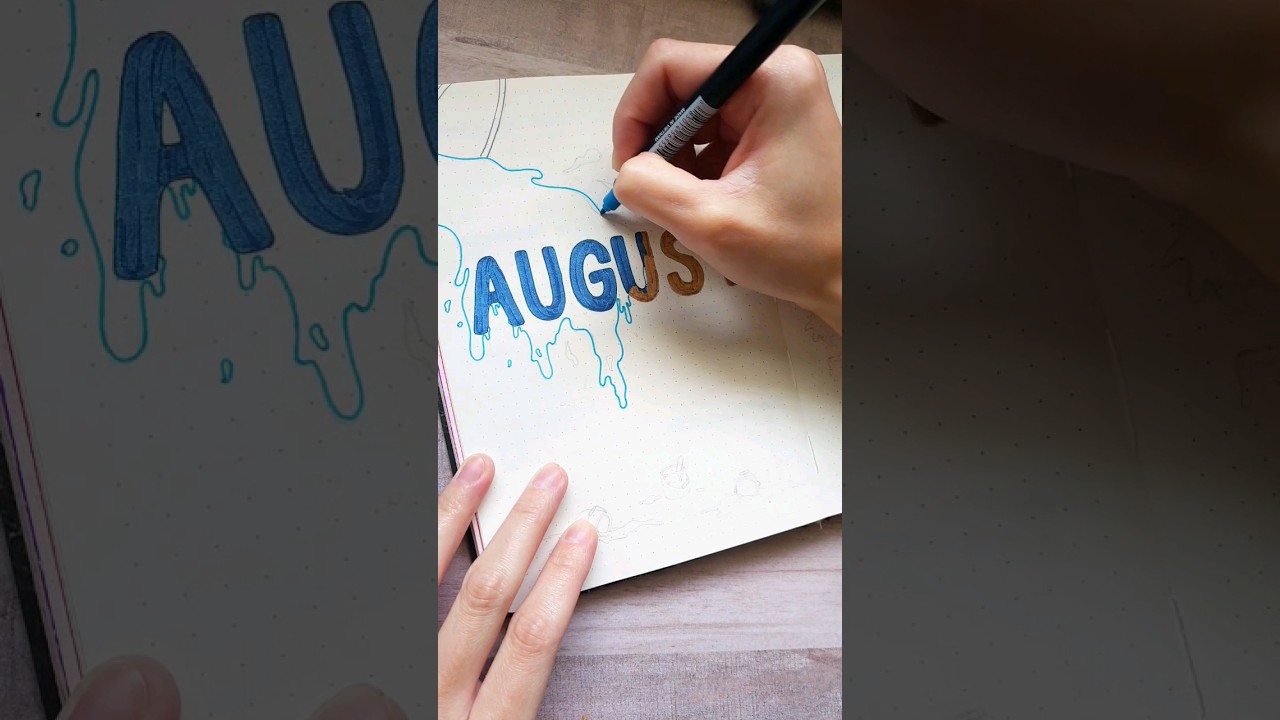 August Cover Page! #art #bujo #bulletjournal #coverpage #doodles #drawing #paintsplash #planner