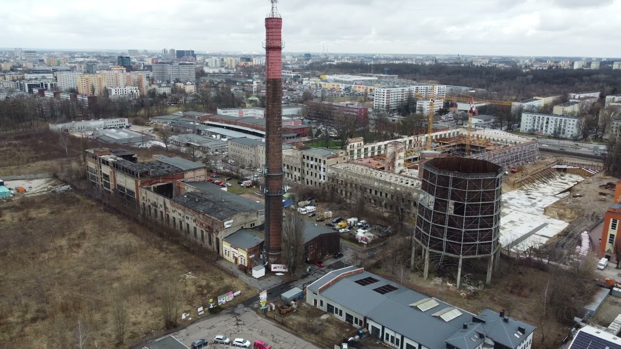 Łódź - Komin Chemitex-Anilana oraz cała panorama Łodzi i okolicznych miejscowości - 22.02.2023