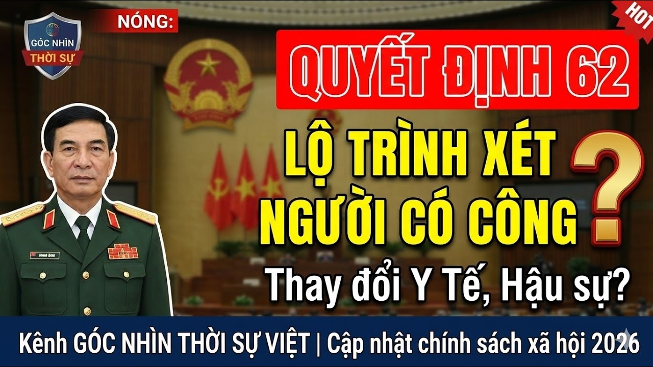 QUYẾT ĐỊNH 62: Lộ Trình Xét Người Có Công Và Thay Đổi Mới Về Y Tế, Hậu Sự Thế Nào? #cuuchienbinh