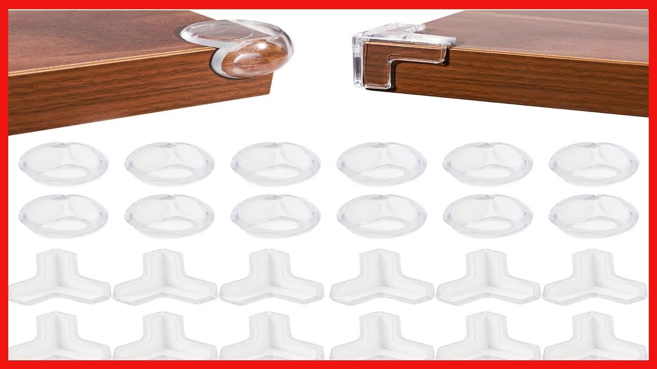 24 Pack Transparent Corner Guards for Baby Safety and Furniture Protection