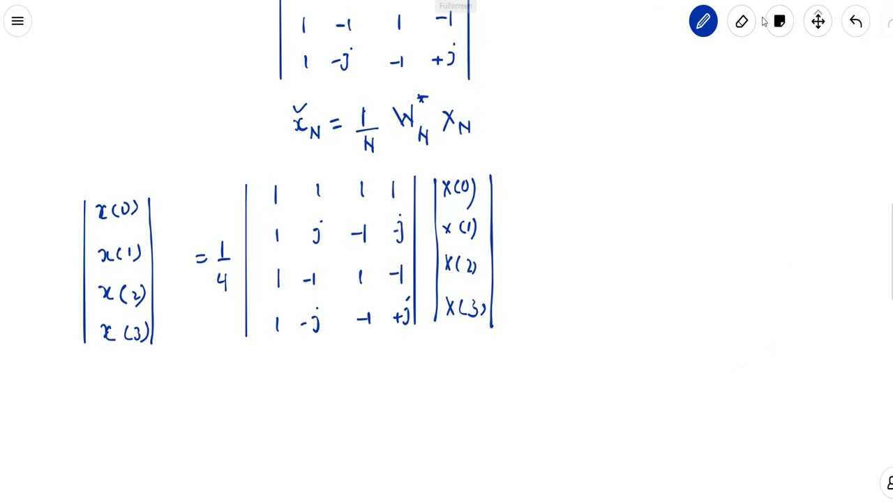 DSP Modul 1 L#6 problems on 4-point DFT and IDFT using LINEAR TRANSFORMATION (Matrix Representation)