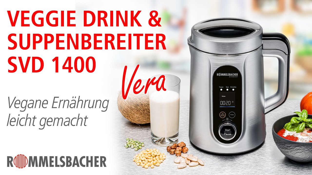 ROMMELSBACHER Veggie Drink & Suppen Bereiter 🥛 Vegane Ernährung leicht gemacht ​🥥 SVD 1400