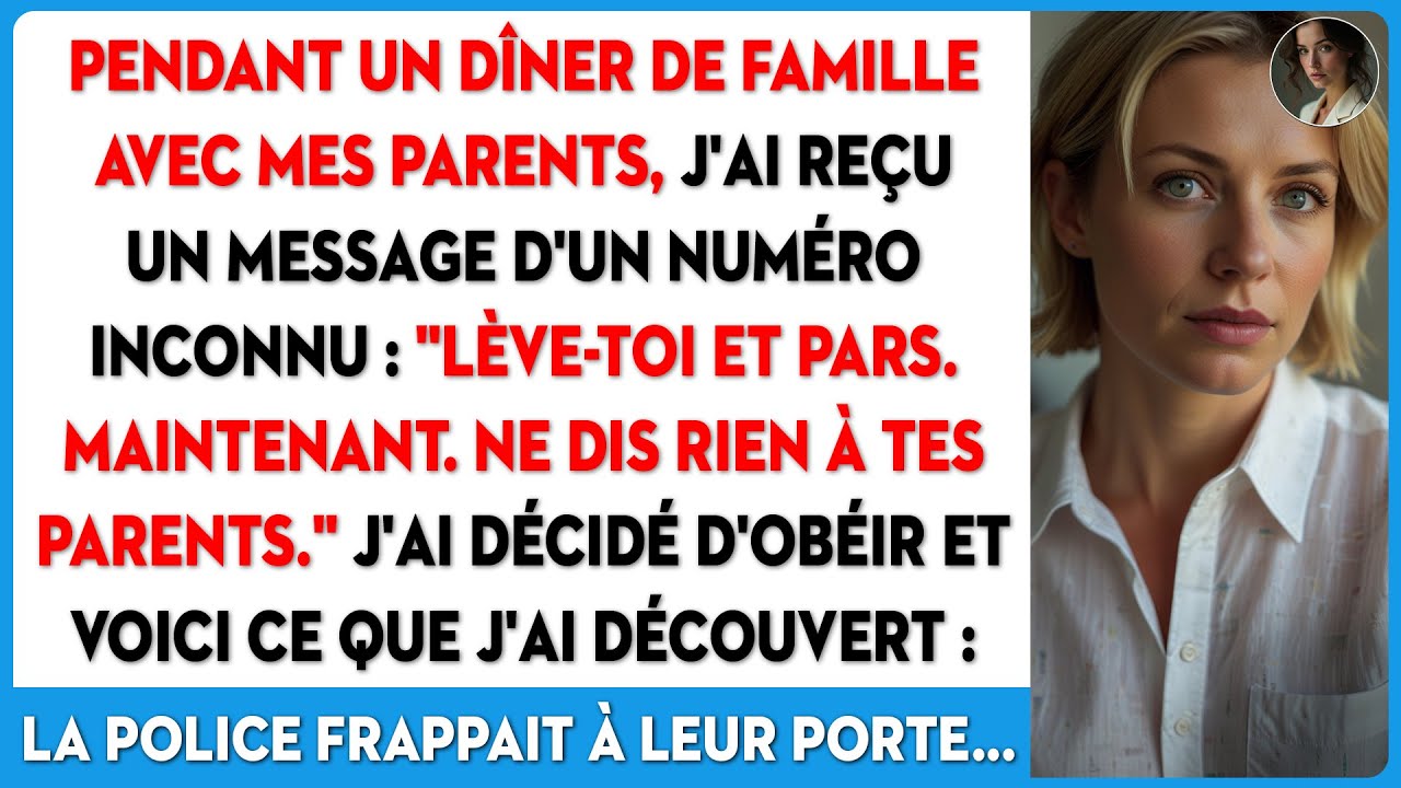 Pendant le dîner avec mes parents, j'ai reçu un texto: 