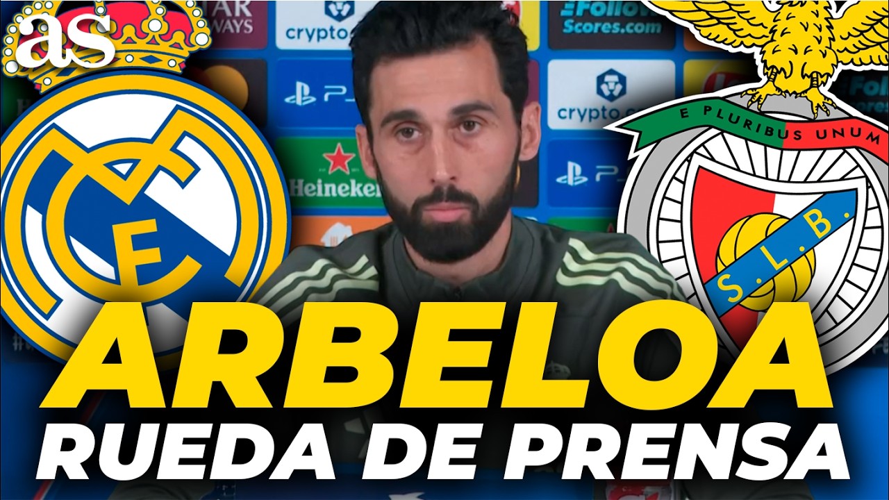 ARBELOA, RUEDA DE PRENSA COMPLETA HOY previa al REAL MADRID vs. SL BENFICA de CHAMPIONS LEAGUE