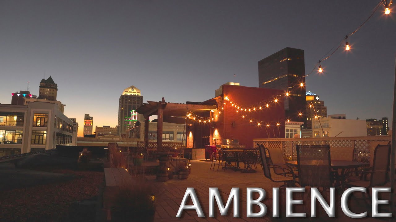 City Ambience From A Rooftop Deck | Ambience & Sounds ASMR