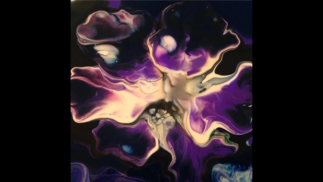 #25 Blowing flowers, acrylic pouring art with a straw.