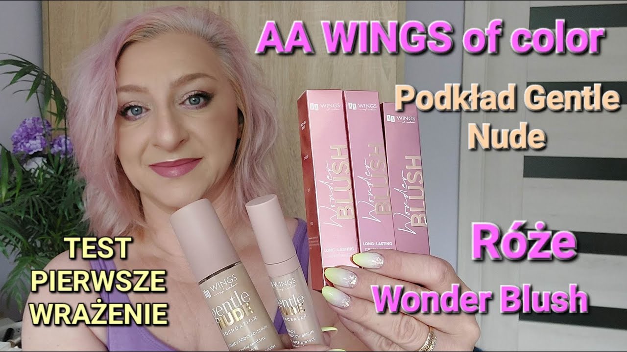 AA Wings of color🌟 Podkład Gentle Nude🌹 Róże Wonder Blush 😎 Pierwsze Wrażenie