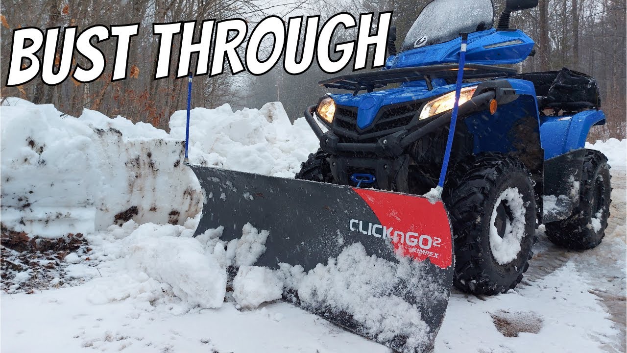 Snow Plowing the End of a Driveway After a Blizzard (without killing your ATV)