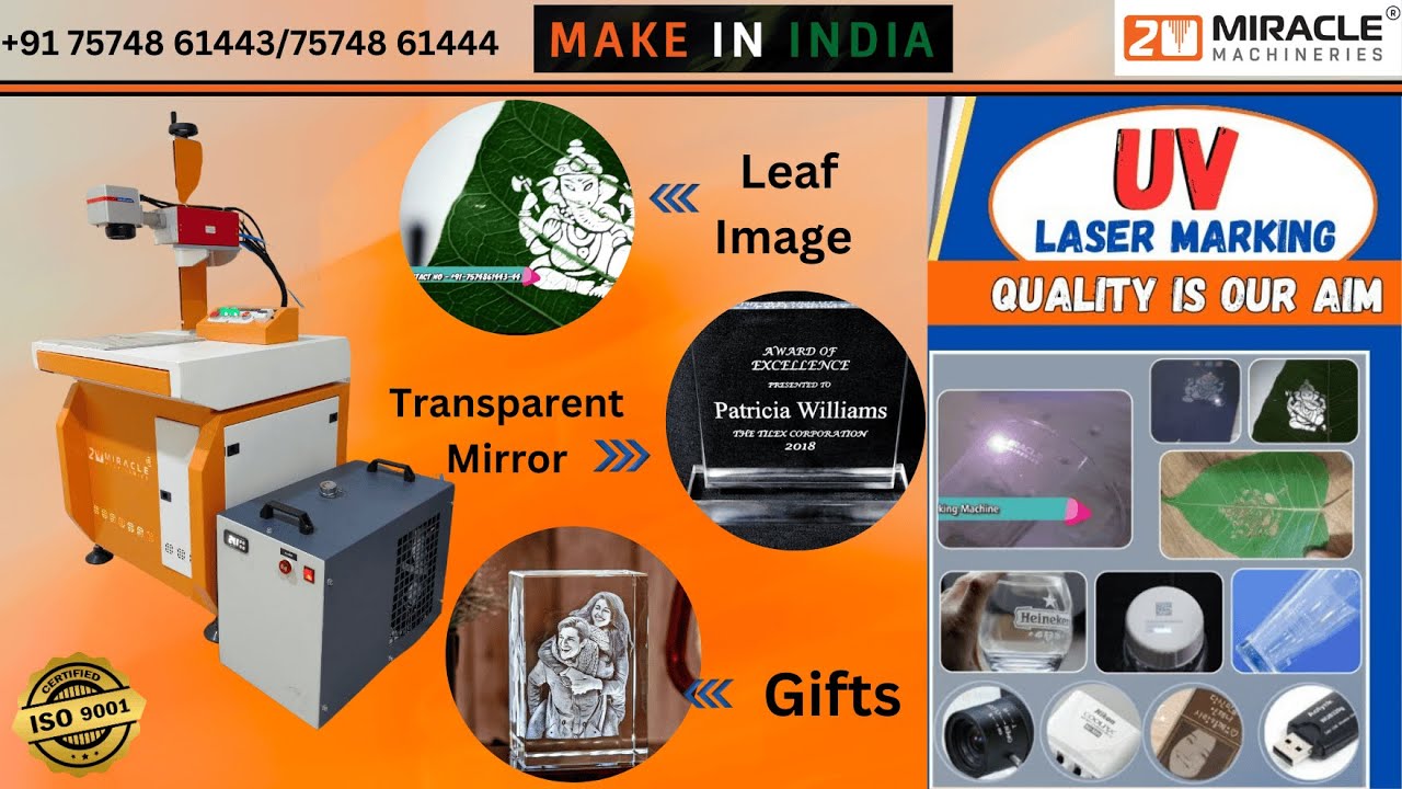 UV Laser Marking Machine Marking on Glass mirror | Miracle Machineries