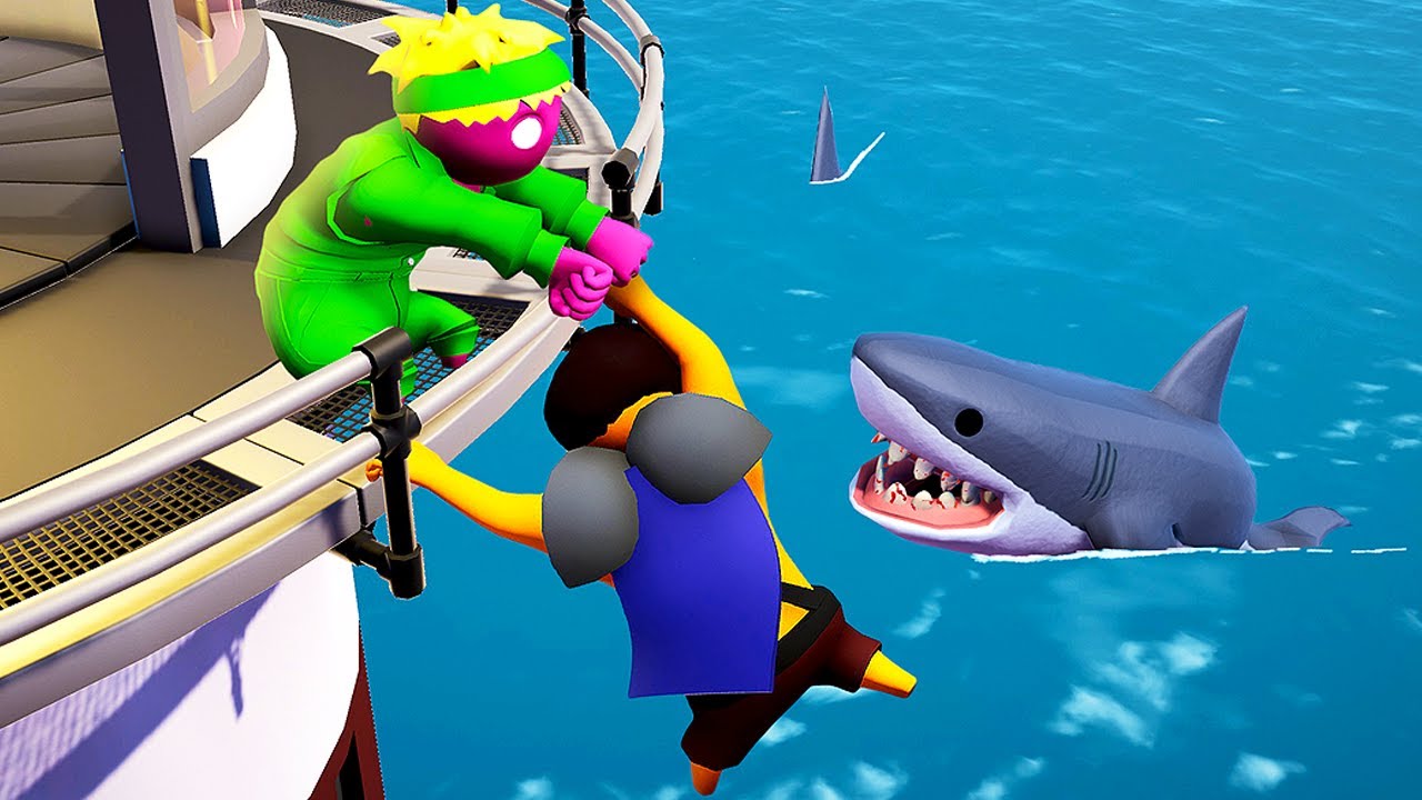 He Fell Into SHARK Infested Waters - Gang Beasts (Funny Moments)