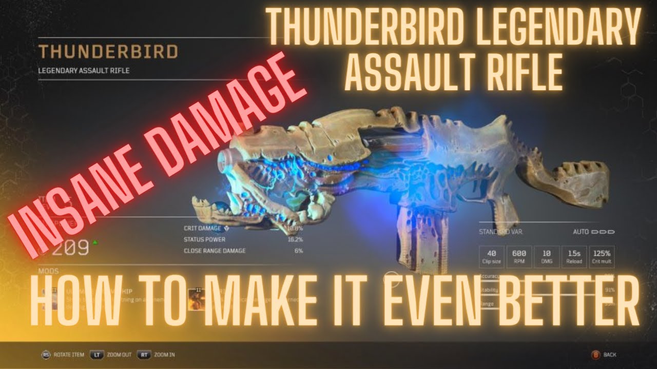 Thunderbird the best legendary assault rifle outriders