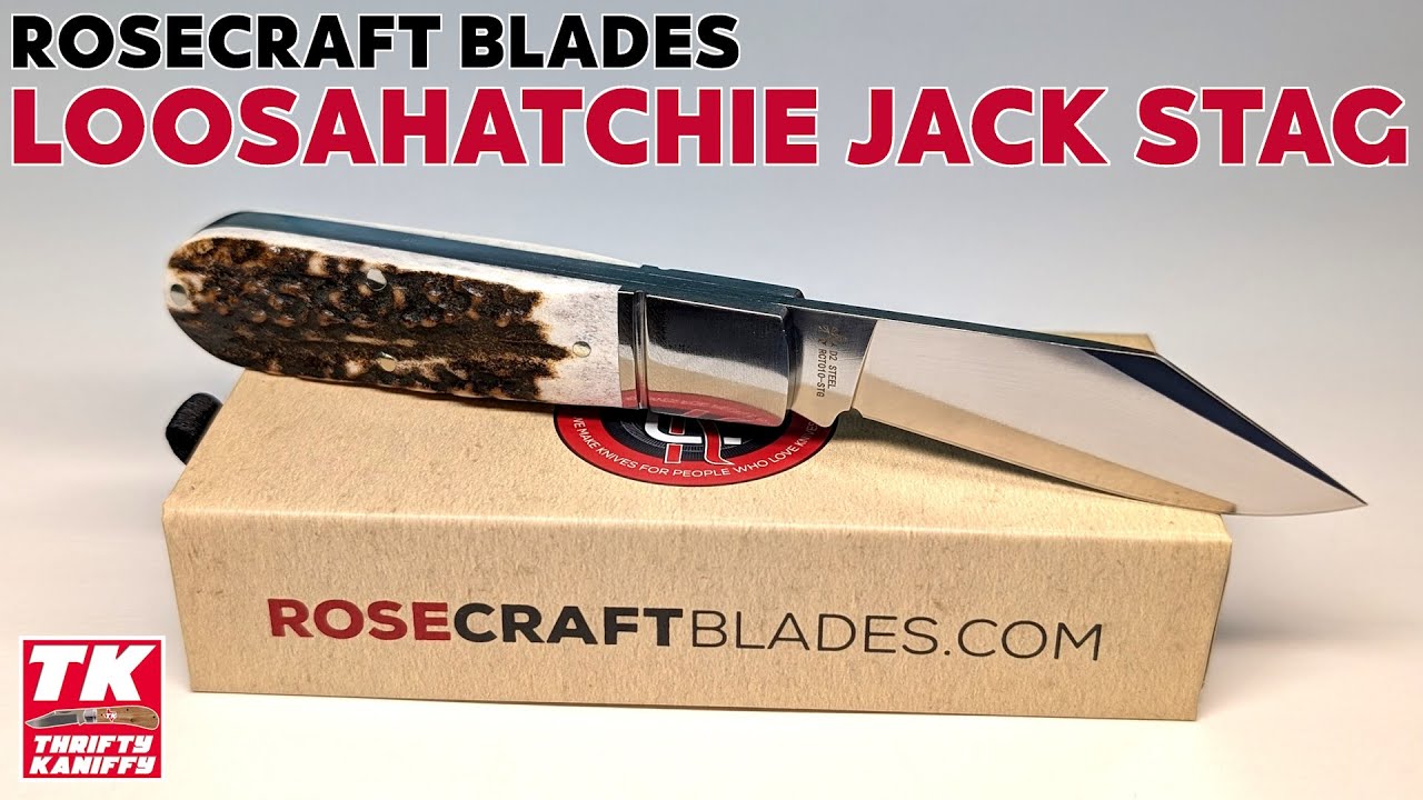 RoseCraft Blades Loosahatchie Jack Stag Pocket Knife RCT010-STG
