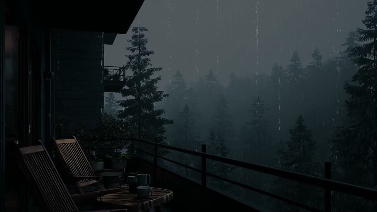Gentle Rain & Crackling Fireplace for Deep Sleep 2026 | RainLoft Cabin 3 Hours Black Screen