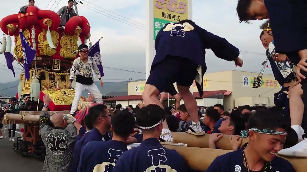 2025年(令和7年)柞田秋祭り【宵祭り】下出太鼓台、北岡太鼓台、山田太鼓台、黒淵太鼓台