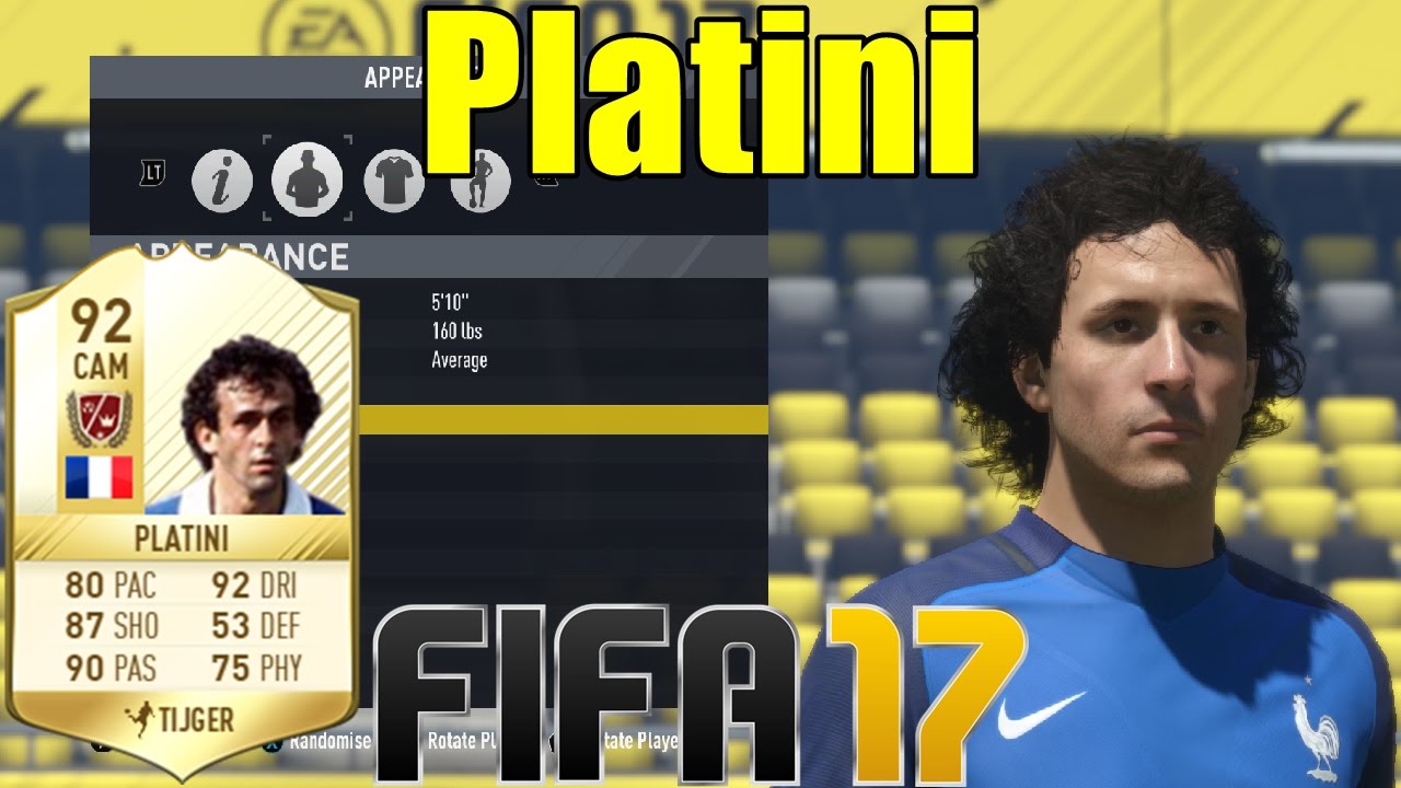 FIFA 17 - Platini - Virtual Pro Look A Like Tutorial ( with Stats )