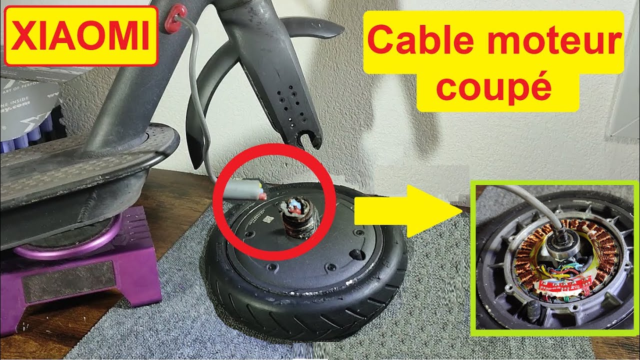 Réparer le CÂBLE MOTEUR coupé / abimé sur trottinette électrique Xiaomi - Tuto complet